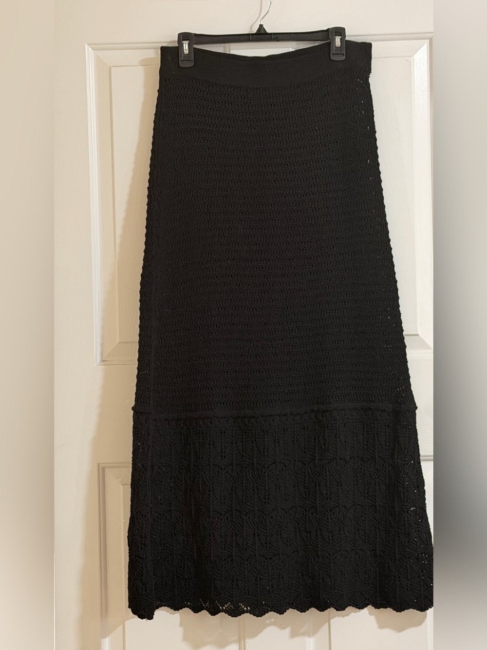 Zara Black Crochet Maxi Skirt